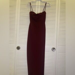 Maroon long cocktail dress
